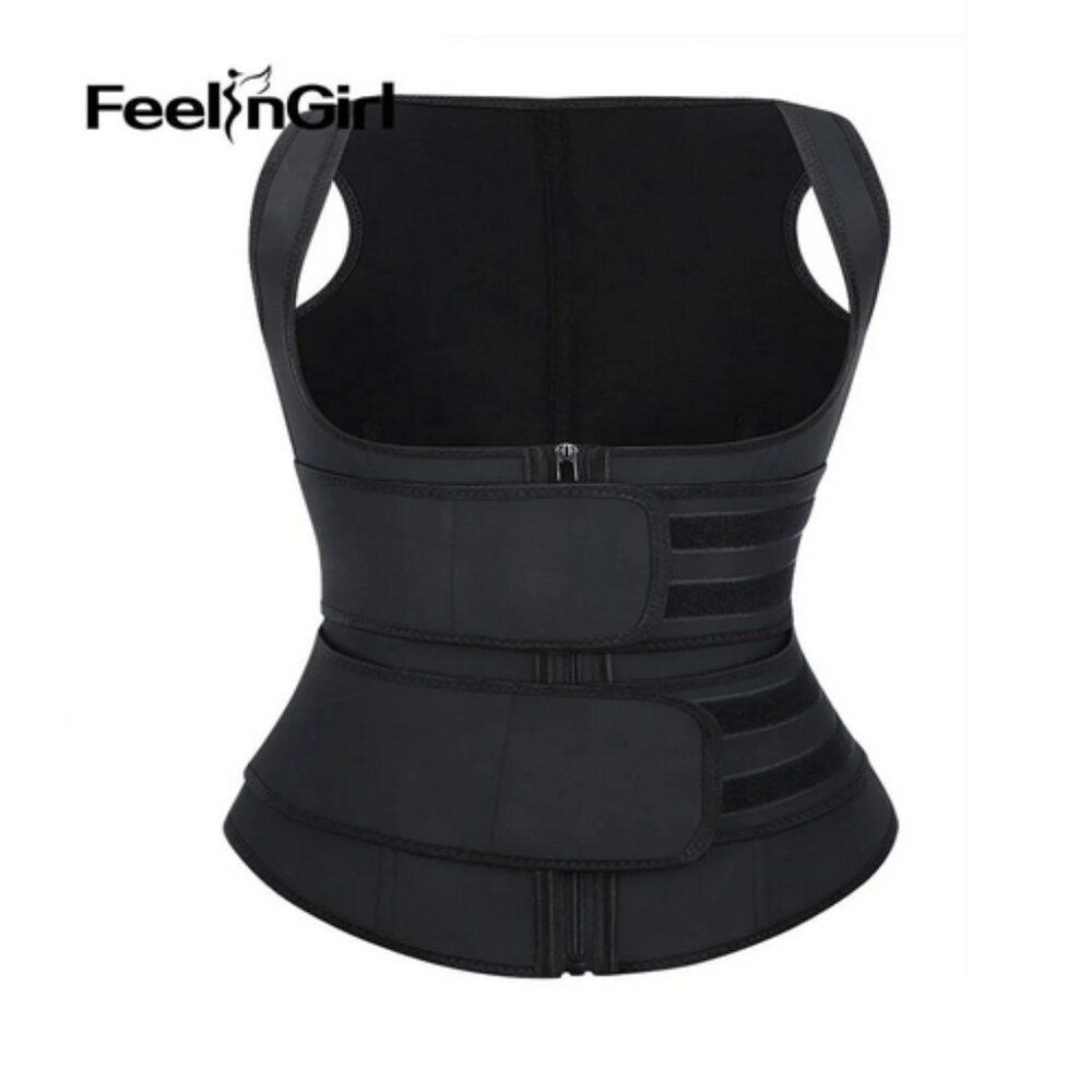 FeelinGirl Women's Size 3XL Black 100%Latex‎ Top Shaper Adjustable Waist Trainer
